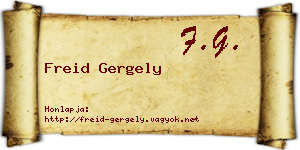Freid Gergely névjegykártya